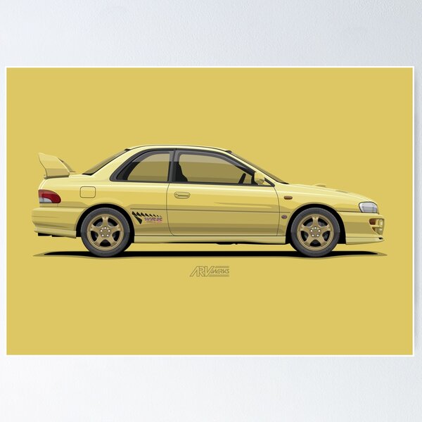 Item preview, GC8F Coupe Yellow – 1st Gen JDM Rally Icon Illustration designed and sold by ARVwerks.