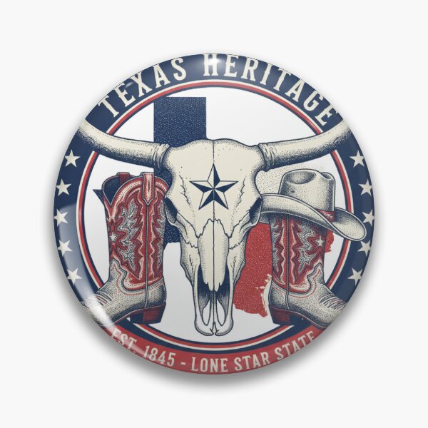 Item preview, Texas Heritage Lone Star Longhorn Vintage Badge designed and sold by TexasFirst.