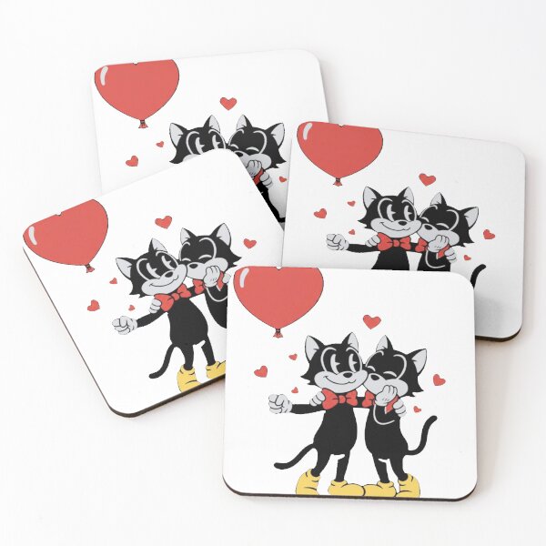 Item preview, Retro Cartoon Cats With Red Heart Balloon designed and sold by Created by Camilla.