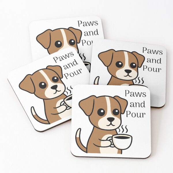 Item preview, Paws and Pour - Cute Kawaii Dog Drinking Coffee Aesthetic designed and sold by MindfulAssets.