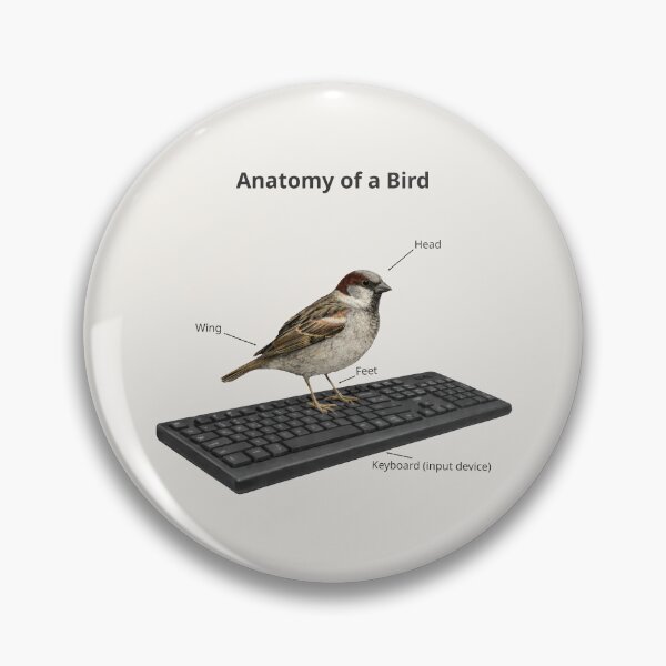 Item preview, Anatomy of a Bird on a Keyboard (Funny Diagram) designed and sold by Ombrya.