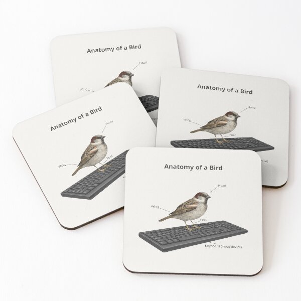 Item preview, Anatomy of a Bird on a Keyboard (Funny Diagram) designed and sold by Ombrya.