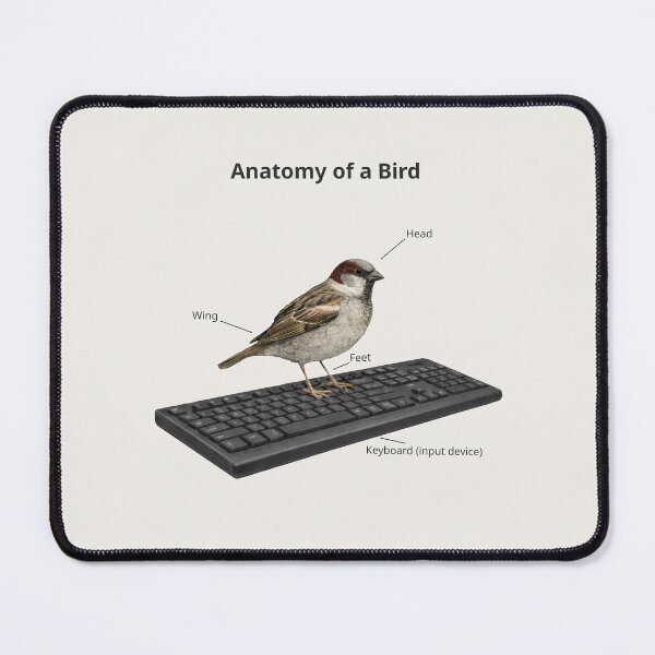 Item preview, Anatomy of a Bird on a Keyboard (Funny Diagram) designed and sold by Ombrya.