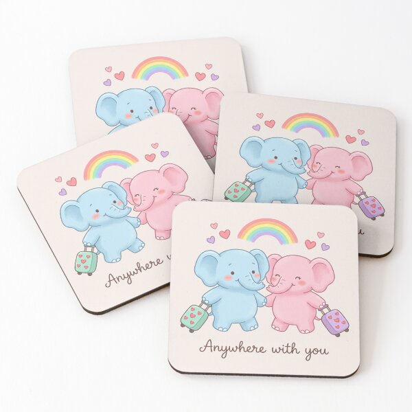 Item preview, Elephant Couple Traveling Together – Valentine’s Love Gift designed and sold by Nice Vibes Prints.
