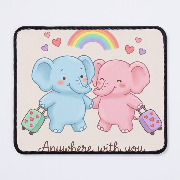 Item preview, Elephant Couple Traveling Together – Valentine’s Love Gift designed and sold by Nice Vibes Prints.
