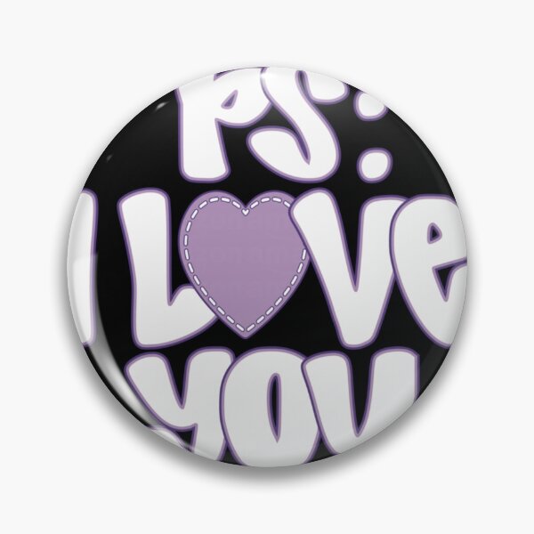 Item preview, PS I Love You Cute Purple Heart Aesthetic Bubble Lettering Design designed and sold by Suzu Comena.