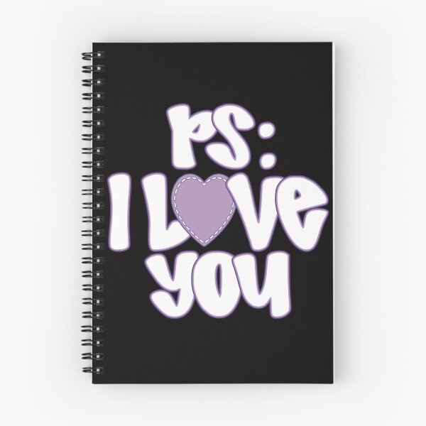 Item preview, PS I Love You Cute Purple Heart Aesthetic Bubble Lettering Design designed and sold by Suzu Comena.