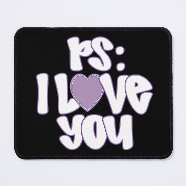 Item preview, PS I Love You Cute Purple Heart Aesthetic Bubble Lettering Design designed and sold by Suzu Comena.