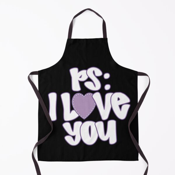 Item preview, PS I Love You Cute Purple Heart Aesthetic Bubble Lettering Design designed and sold by Suzu Comena.