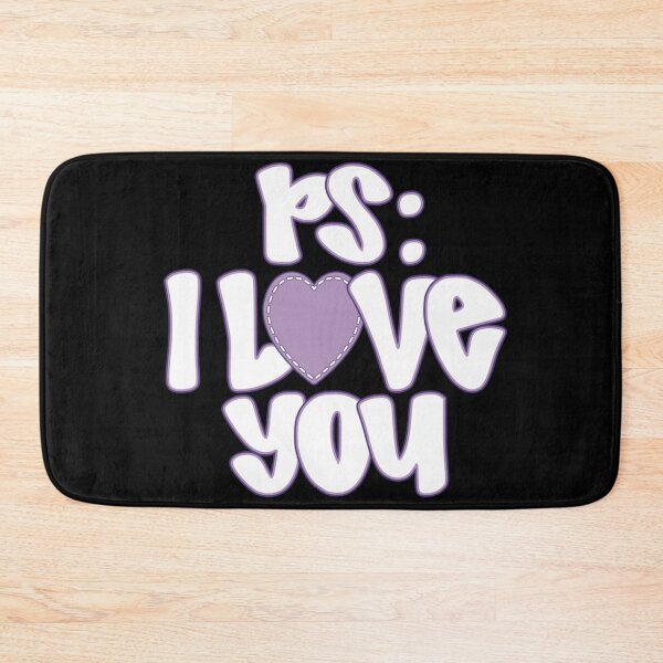 Item preview, PS I Love You Cute Purple Heart Aesthetic Bubble Lettering Design designed and sold by Suzu Comena.
