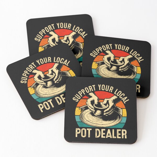 Item preview, Support Your Local Pot Dealer Funny Pottery Ceramic Artist Retro Sunset designed and sold by Suzu Comena.