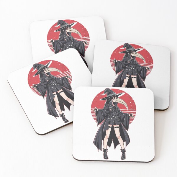 Item preview, Anime Goth Plague Doctor Witch Girl Gothic Streetwear Red Sun Design designed and sold by LintonGriffin.