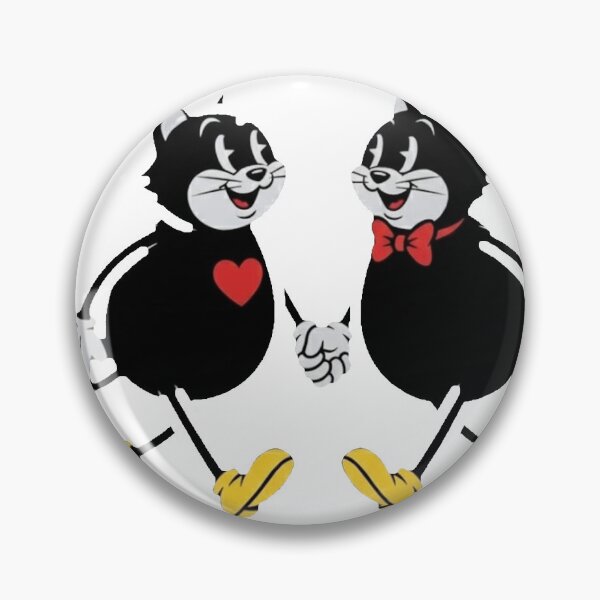 Item preview, Vintage Cartoon Cats Holding Hands Design Two Cats In Love designed and sold by Created by Camilla.