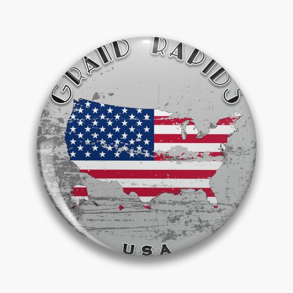 Item preview, Grand Rapids United States of America | Worn Flag Travel Badge designed and sold by World Designs.