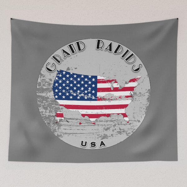 Item preview, Grand Rapids United States of America | Worn Flag Travel Badge designed and sold by World Designs.