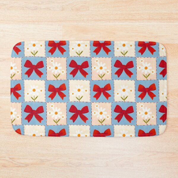 Item preview, Blue Red Bow Daisy Patchwork Seamless Pattern JPG Cute Ribbon Coquette Aesthetic Wallpaper designed and sold by FRH Design ⭐⭐⭐⭐⭐.