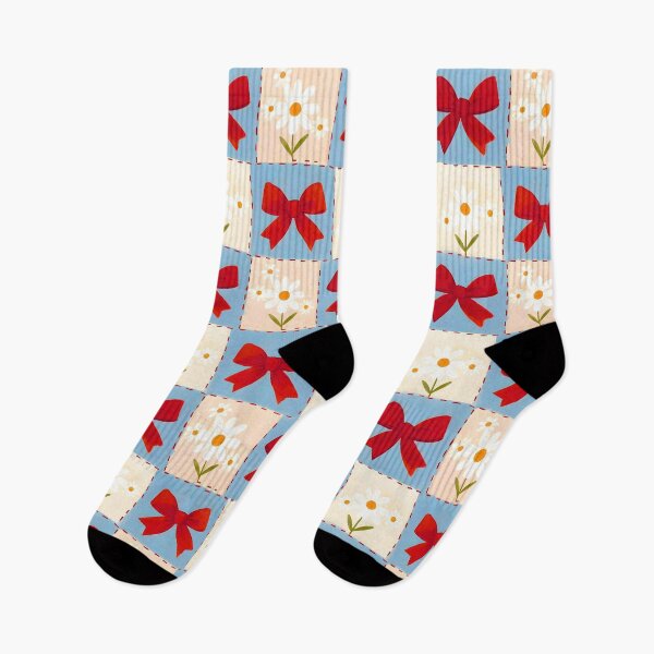 Item preview, Blue Red Bow Daisy Patchwork Seamless Pattern JPG Cute Ribbon Coquette Aesthetic Wallpaper designed and sold by FRH Design ⭐⭐⭐⭐⭐.