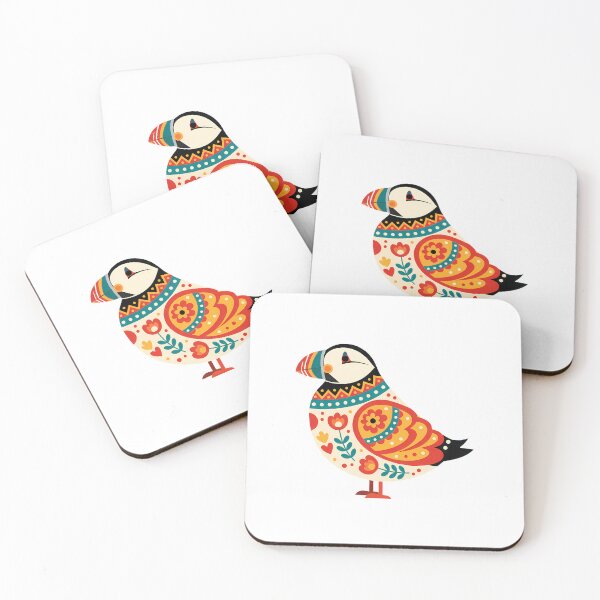 Item preview, Rainbow Beak Puffin – Scandinavian Folk Art by heidiannemorris © designed and sold by FOLK ART FUSION by heidiannemorris.
