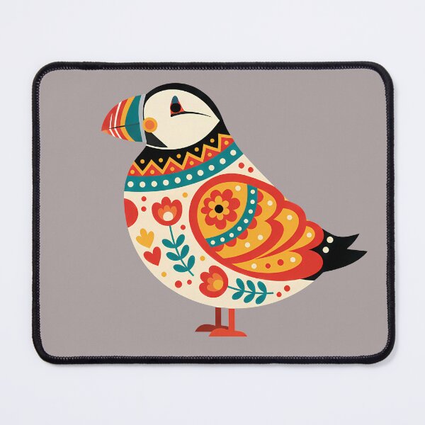 Item preview, Rainbow Beak Puffin – Scandinavian Folk Art by heidiannemorris © designed and sold by FOLK ART FUSION by heidiannemorris.