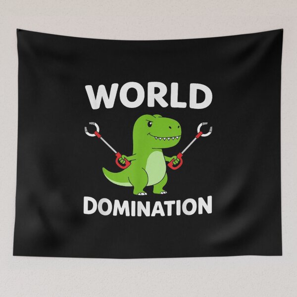 Item preview, World Domination Funny T-Rex Dinosaur With Grabber Tools Short Arms Humor designed and sold by SaboCollita.