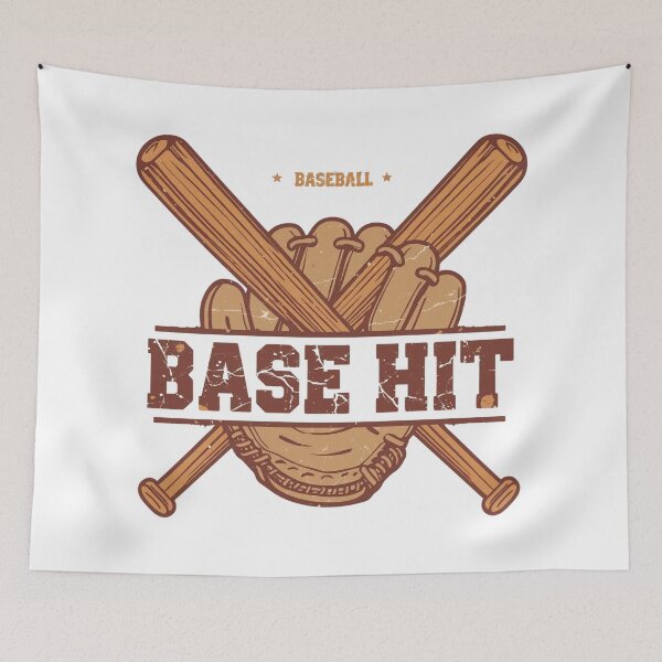 Item preview, Base Hit – Vintage Baseball Bats & Glove Design designed and sold by RMTrendy.