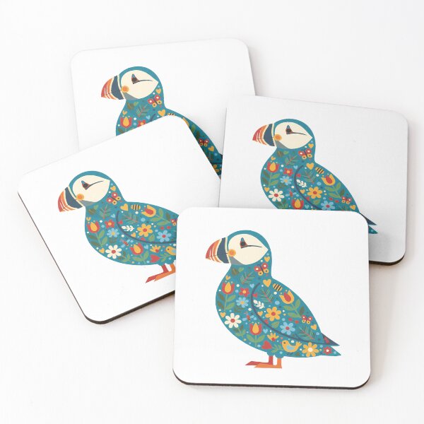 Item preview, Garden Puffin – Scandinavian Folk Art by heidiannemorris © designed and sold by FOLK ART FUSION by heidiannemorris.
