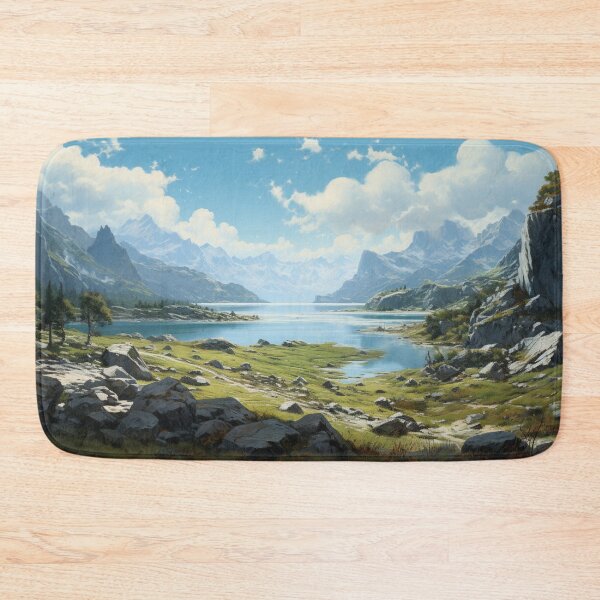 Item preview, Dragon Mountain Ancient Castle River Valley Art designed and sold by GrinGalore.