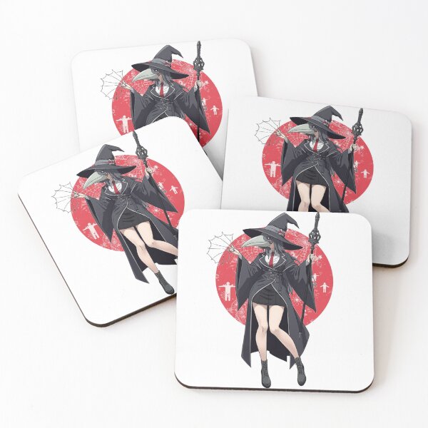 Item preview, Anime Witch Plague Doctor Girl Gothic Occult Streetwear Red Moon Art designed and sold by LintonGriffin.