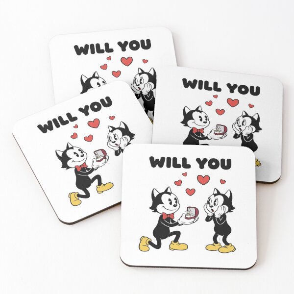 Item preview, Vintage Cartoon Cat Proposal Romantic Proposal Illustration designed and sold by Created by Camilla.
