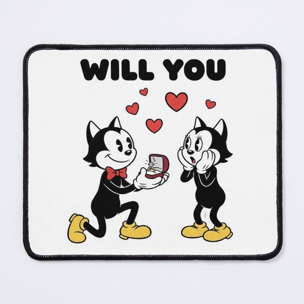 Item preview, Vintage Cartoon Cat Proposal Romantic Proposal Illustration designed and sold by Created by Camilla.