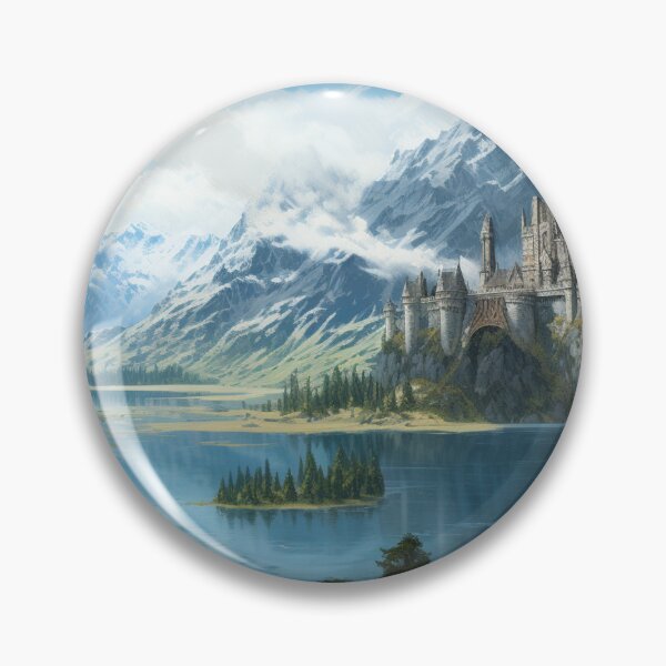 Item preview, Dragon Mountain Ancient Castle Great Lake Art designed and sold by GrinGalore.