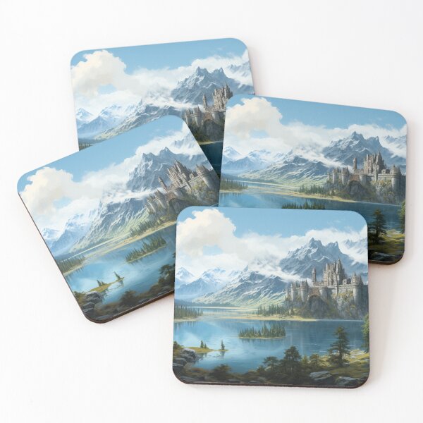 Item preview, Dragon Mountain Ancient Castle Great Lake Art designed and sold by GrinGalore.
