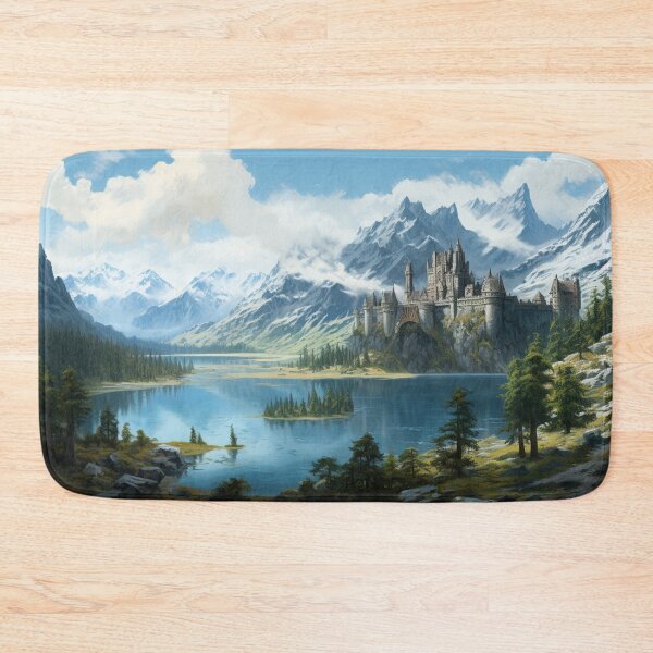 Item preview, Dragon Mountain Ancient Castle Great Lake Art designed and sold by GrinGalore.