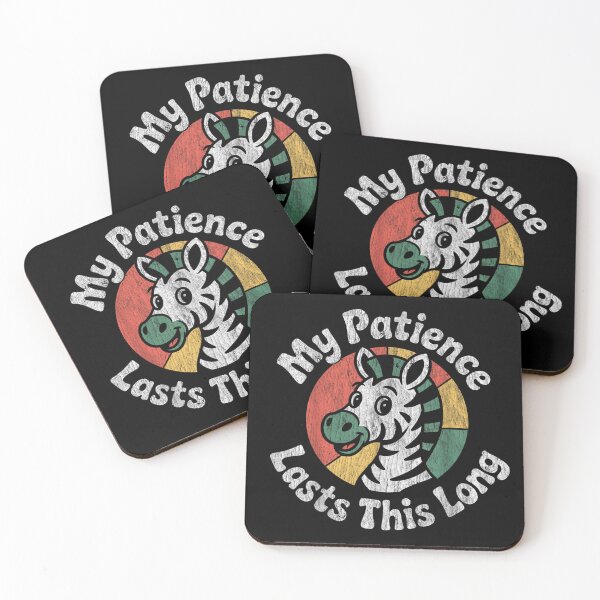 Item preview, Funny Zebra My Patience Lasts This Long Sarcastic Retro Animal Quote designed and sold by PonyRoniku.