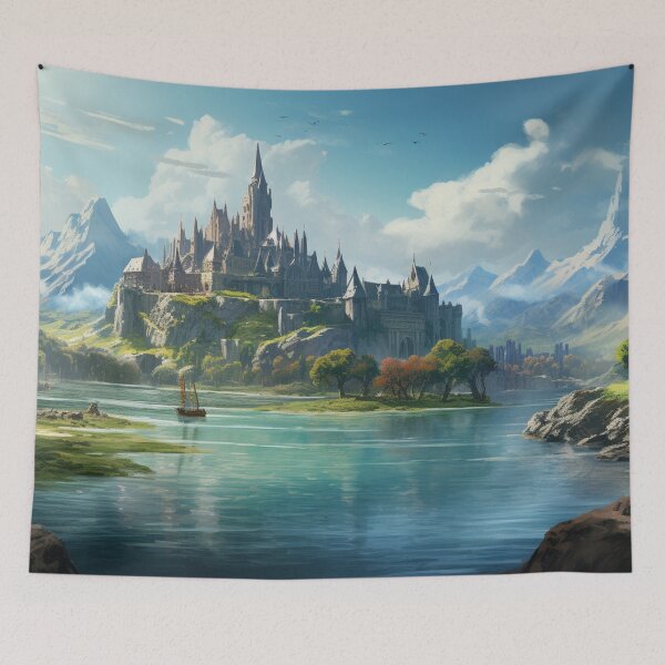 Item preview, Dragon Mountain Ancient Forbidden Castle Art designed and sold by GrinGalore.