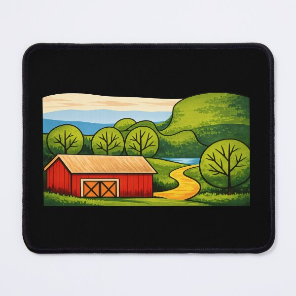 Item preview, Peaceful Countryside Barn Illustration designed and sold by blankTeeShirt.