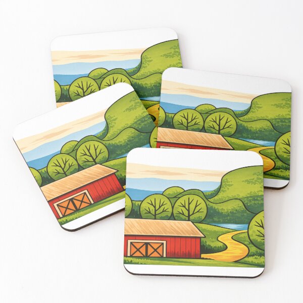 Item preview, Peaceful Countryside Barn Illustration designed and sold by blankTeeShirt.