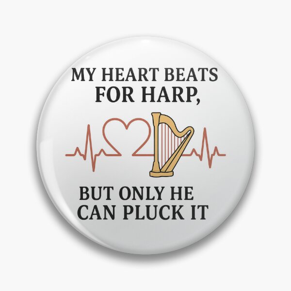 Item preview, Harp Heartbeat Quote – Romantic Music Gift for Harpist or Bride-to-Be designed and sold by Virelo.