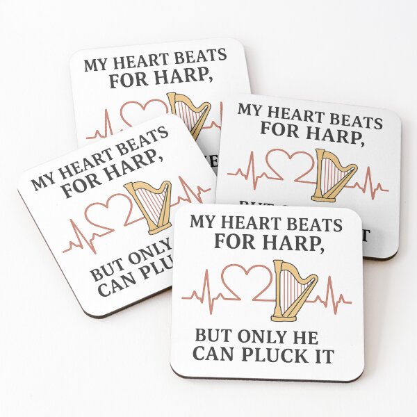 Item preview, Harp Heartbeat Quote – Romantic Music Gift for Harpist or Bride-to-Be designed and sold by Virelo.