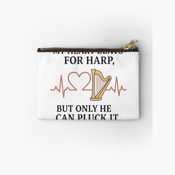 Item preview, Harp Heartbeat Quote – Romantic Music Gift for Harpist or Bride-to-Be designed and sold by Virelo.