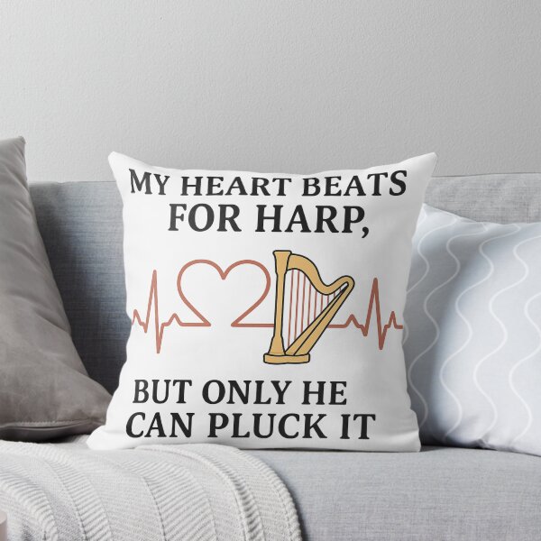 Item preview, Harp Heartbeat Quote – Romantic Music Gift for Harpist or Bride-to-Be designed and sold by Virelo.