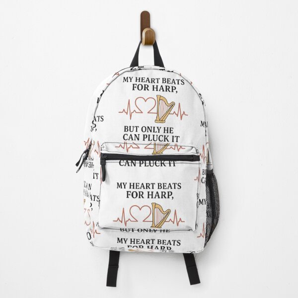 Item preview, Harp Heartbeat Quote – Romantic Music Gift for Harpist or Bride-to-Be designed and sold by Virelo.