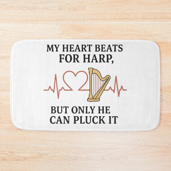 Item preview, Harp Heartbeat Quote – Romantic Music Gift for Harpist or Bride-to-Be designed and sold by Virelo.