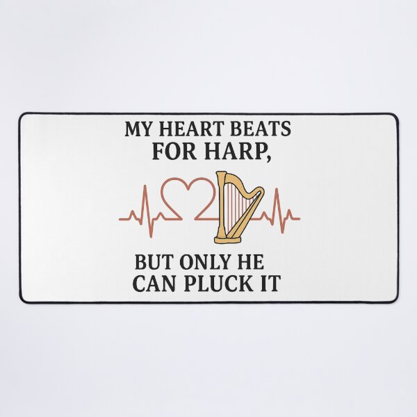 Item preview, Harp Heartbeat Quote – Romantic Music Gift for Harpist or Bride-to-Be designed and sold by Virelo.