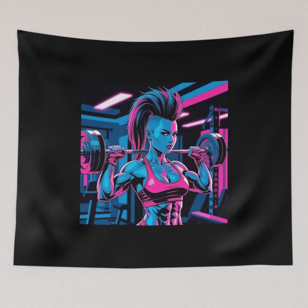 Item preview, Anime Gym Girl Sticker Muscular Manga Fitness Waifu Workout Motivation Cyberpunk Neon Weightlifting Art Design for Gym Lovers Otaku Lifters Training Aesthetic designed and sold by MillionaireGenZ ⭐⭐⭐⭐⭐ (5.0).