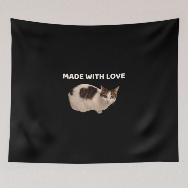 Item preview, Made With Love – Heart Marked Cat Minimal Aesthetic Design designed and sold by MB-CatPrints.