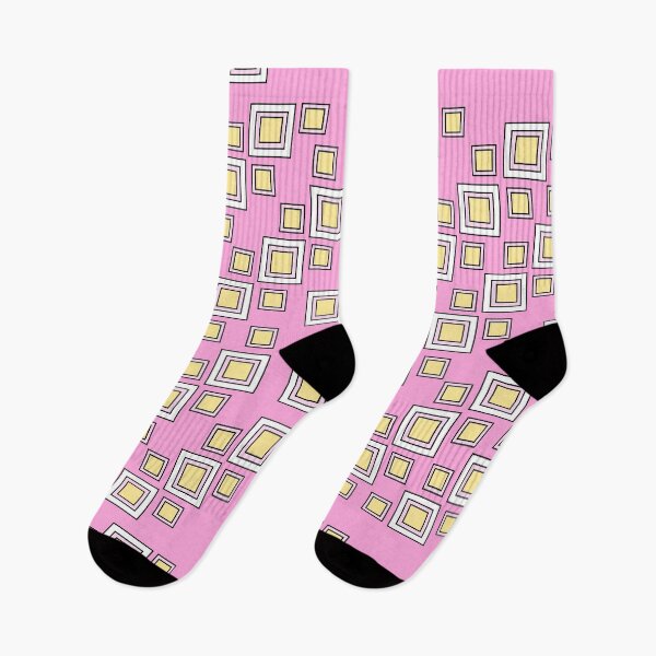 Item preview, Mod Geometric Squares Pattern - Pastel Pink and Lemon Yellow Aesthetic designed and sold by katerin17.