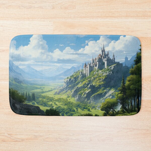 Item preview, Dragon Mountain Ancient Castle Green Valley Art designed and sold by GrinGalore.