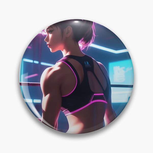 Item preview, Muscular Anime Gym Girl Workout Sticker Neon Fitness Manga Art Strong Female Lifter Waifu Training Motivation Design for Otaku Gym Fans Apparel Merch designed and sold by MillionaireGenZ ⭐⭐⭐⭐⭐ (5.0).