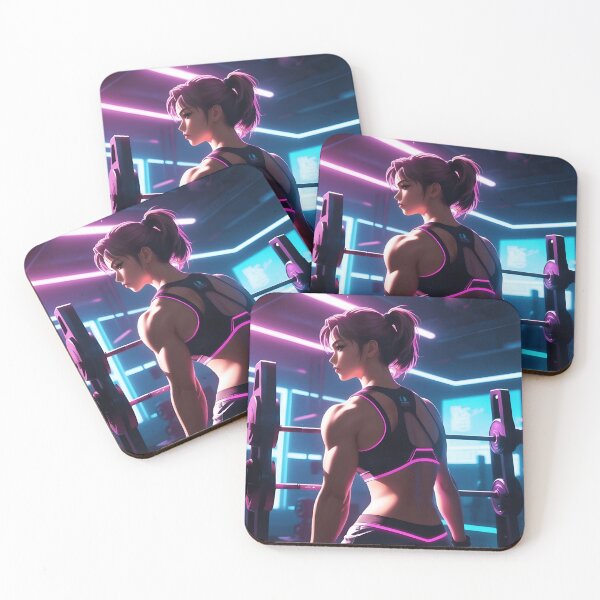Item preview, Muscular Anime Gym Girl Workout Sticker Neon Fitness Manga Art Strong Female Lifter Waifu Training Motivation Design for Otaku Gym Fans Apparel Merch designed and sold by MillionaireGenZ ⭐⭐⭐⭐⭐ (5.0).